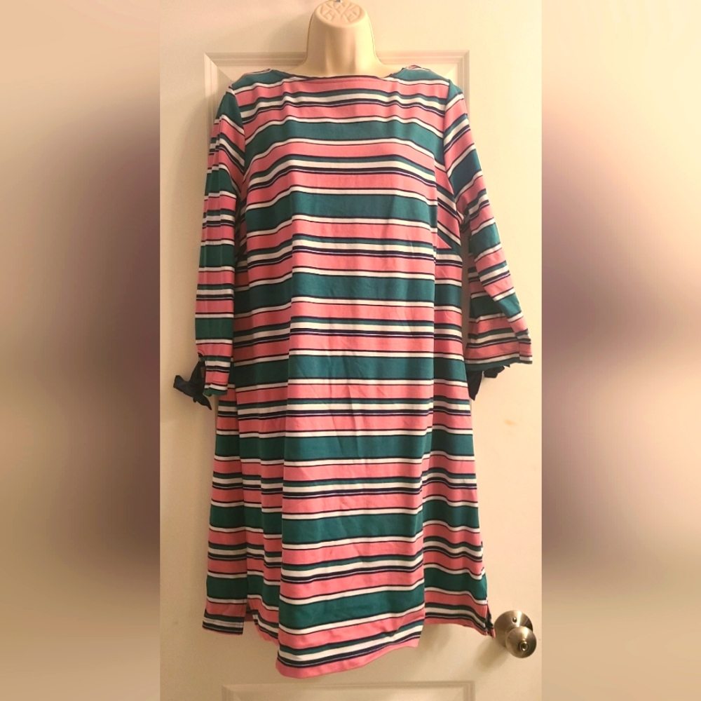 Pink and green striped EloquiixDraper James dress (size 14/16)